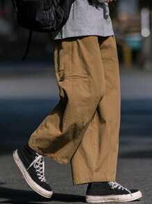 Manfinity Quần Nam Dây kéo Túi màu trơn Đường phố - Lạc đà - Xem 1