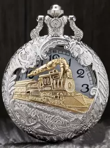 1pc/Set Vintage Style Classic Unique Pocket Watch Design Practical Quartz Pocket Watch, Suitable For Daily Matching, Birthday, Gift, Anniversary, Year-End Promotion, Singles Day, Halloween Promotion And Other Holiday Gifts