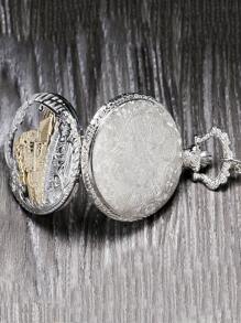 1pc/Set Vintage Style Classic Unique Pocket Watch Design Practical Quartz Pocket Watch, Suitable For Daily Matching, Birthday, Gift, Anniversary, Year-End Promotion, Singles Day, Halloween Promotion And Other Holiday Gifts