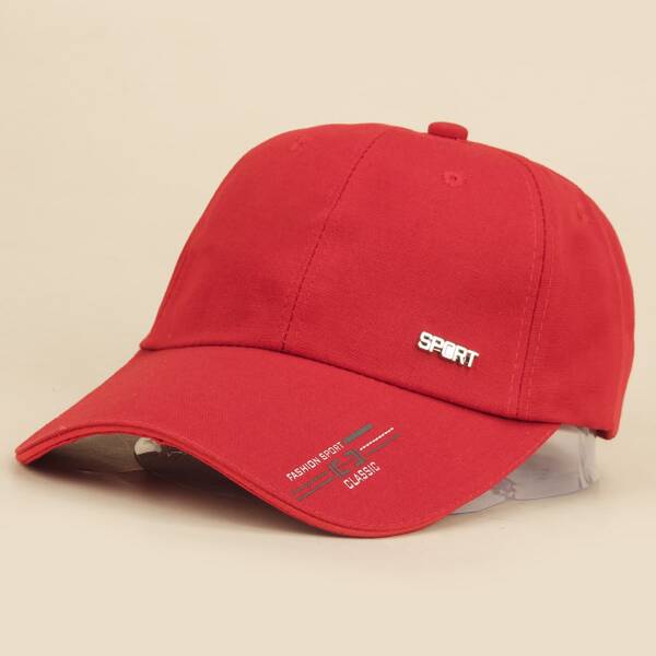 

Men Letter Graphic Baseball Cap, Red