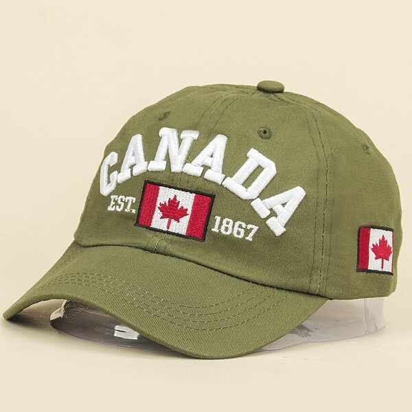 

Men Flag Pattern Baseball Cap, Green