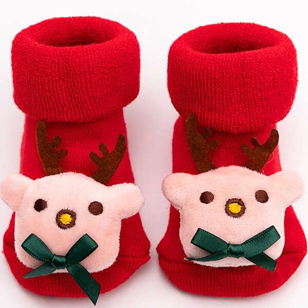 

Baby Christmas Reindeer Decor Socks, Multicolor