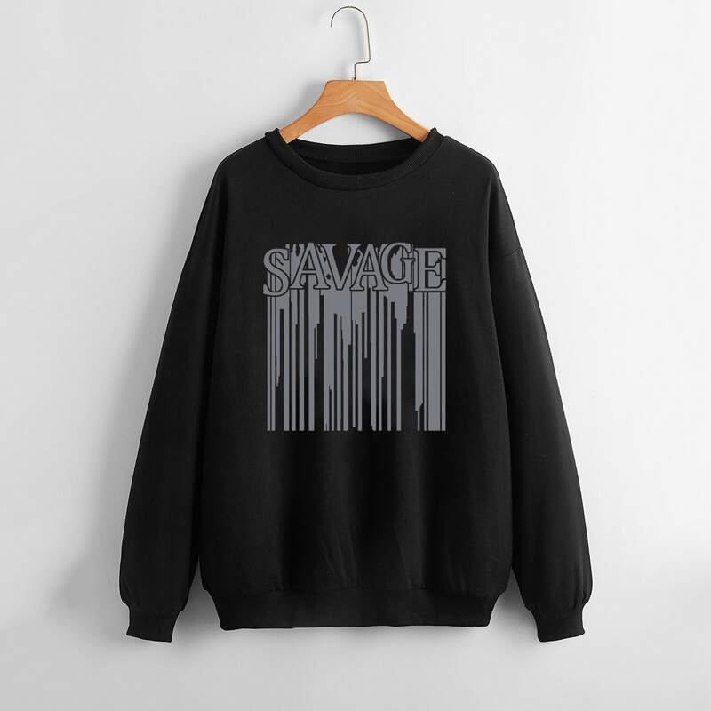 

Letter Graphic Sweatshirt, Black