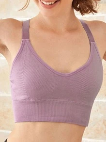 LUVLETTE Racerback Sport Bra - Dusty Purple - View 1