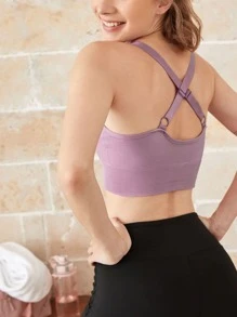 LUVLETTE Racerback Sport Bra - Dusty Purple - View 2