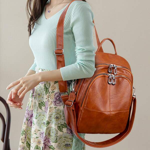 

Minimalist Large Capacity Backpack, Brown