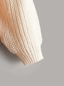 SHEIN Toddler Girls Cable Knit High Low Jumper - Apricot - View 3