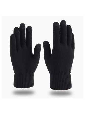1雙冬天觸摸屏針織手套適用於休閒穿戴
