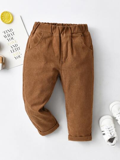 Souflis Souflis Young Boy Elastic Waist Corduroy Pants Chic Outfits For Autumn/Winter