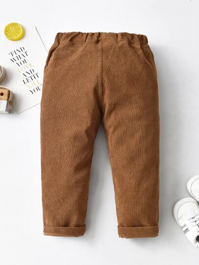 Souflis Souflis Calça de Corduroy com Cintura Elástica para Menino, Elegante para Outono/Inverno