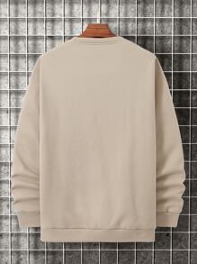 Manfinity Men Plum Flower & Chinese Letter Graphic Thermal Sweatshirt
