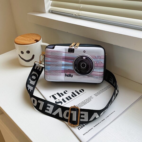 

Girls Camera Design Square Bag, Multicolor