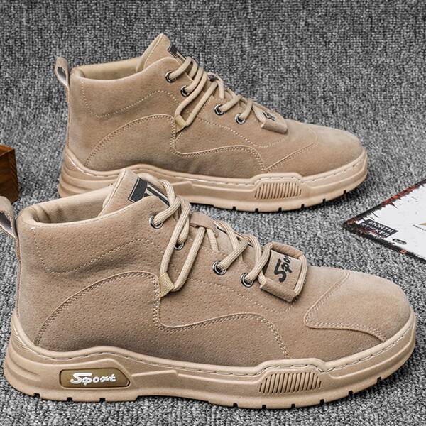 

Men Lace-up Front Ankle Boots, Khaki