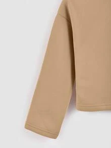 Tween Girl Heart & Letter Graphic Sweatshirt - Khaki - View 3