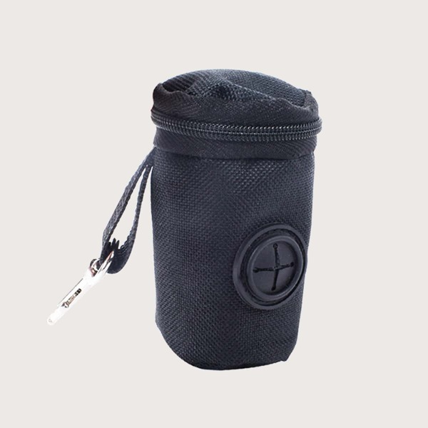 

1pc Plain Pet Waste Bag Dispenser, Black