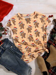 Plus Christmas Print Tee - Multicolor - View 1