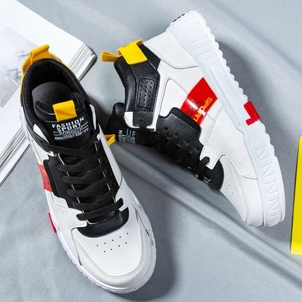 

Men Colorblock Lace-up Front Sneakers, Multicolor