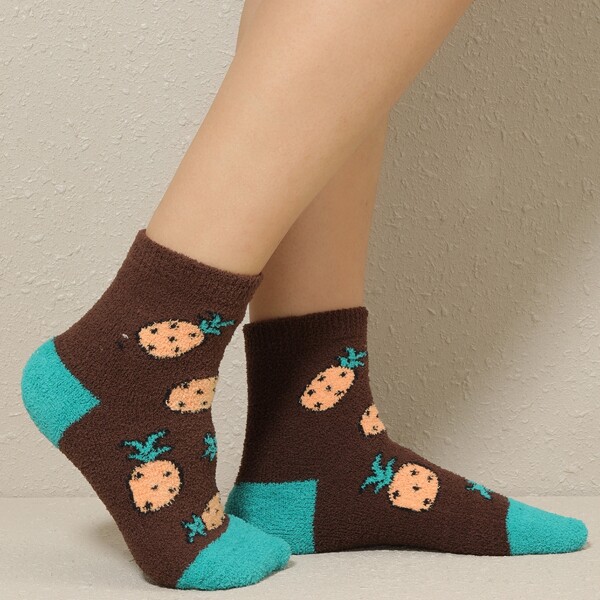 

Fruit Print Crew Socks, Multicolor
