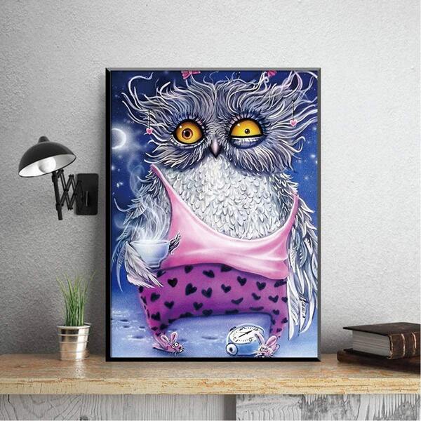

Owl Print DIY Diamond Unframed Painting, Multicolor