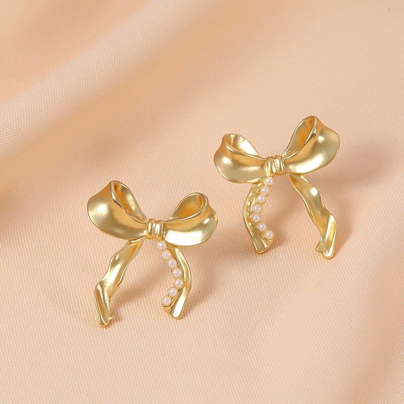 

Bow Stud Earrings, Gold