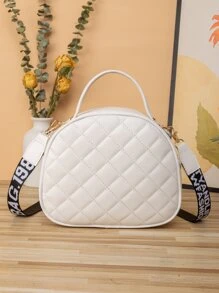 Bolso cartera guateado con diseño metal - Blanco - Ver 2