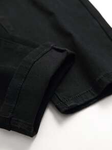 Manfinity Hombres Jeans rotos con bolsillo oblicuo - Negro - Ver 6