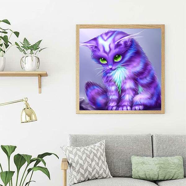 

Cat Print DIY Diamond Unframed Painting, Multicolor