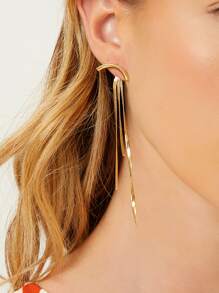 MOTF PREMIUM 1pc TASSEL DECOR EARRING JACKETS Copper Jewelry - Yellow Gold - View 3