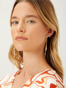 MOTF PREMIUM 1pc TASSEL DECOR EARRING JACKETS Copper Jewelry - Yellow Gold - View 4