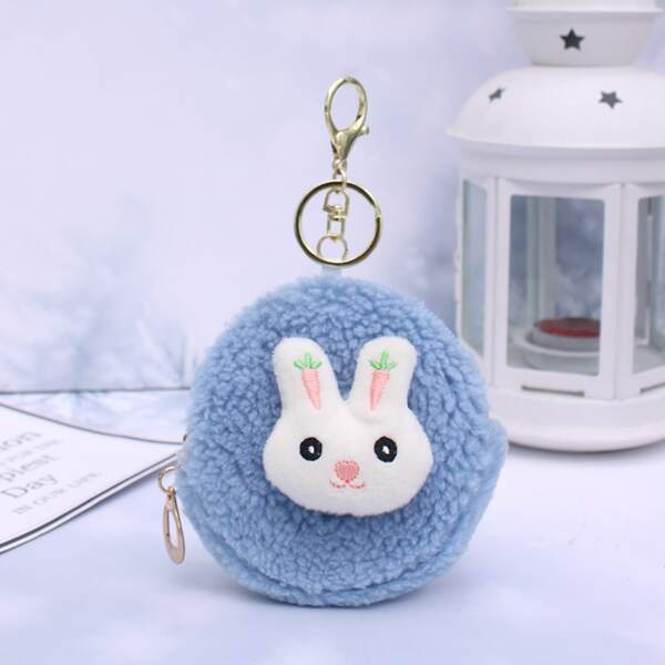 

Кошелек для монет с кроликом из плюша, Синий