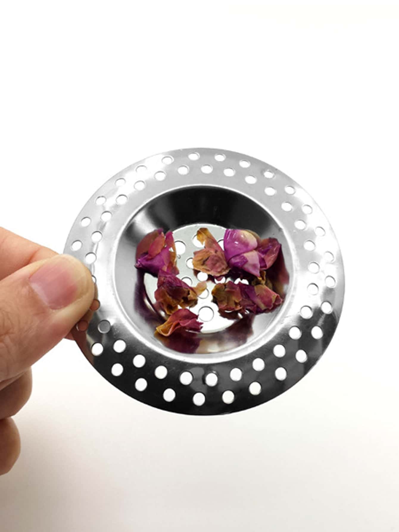 1pc Stainless Steel Floor Drain Filter, Simple Round Shaped Floor Drain For Household - Silver - View 2