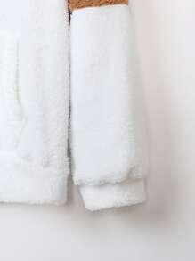 Manfinity Homme 男士撞色袋鼠口袋抽繩絨毛連帽衫 - 彩色 - 查看 3