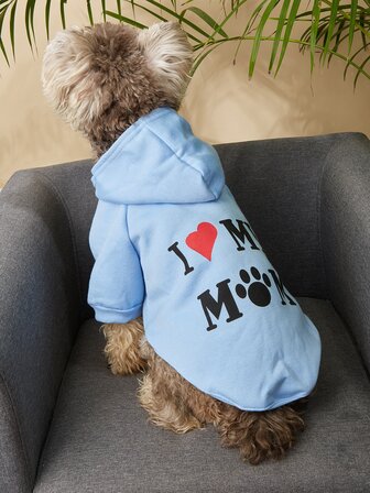 Felpa con cappuccio per animali domestici con slogan