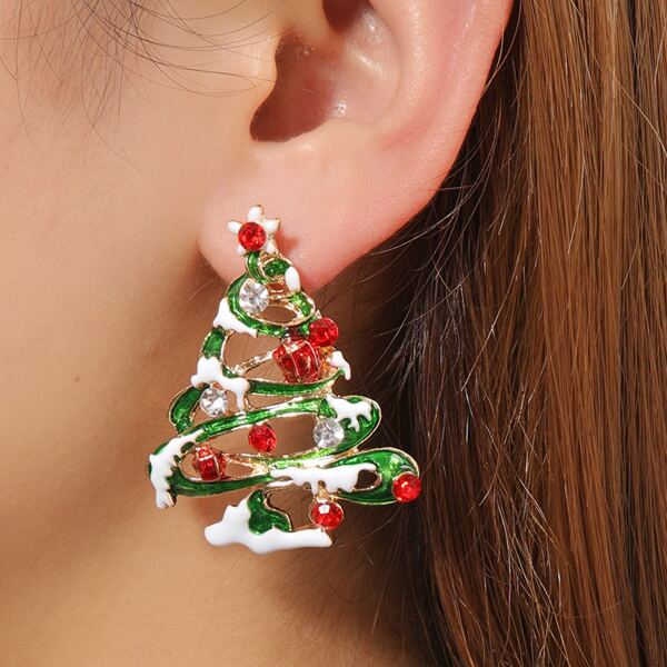 

Christmas Tree Decor Stud Earrings, Multicolor