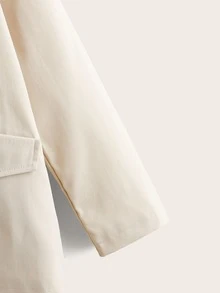 SHEIN Girls Zip Front Hooded Coat - Apricot - View 4