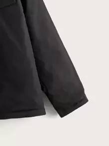 SHEIN Girls Leopard Pattern Borg Collar Teddy Lined Jacket