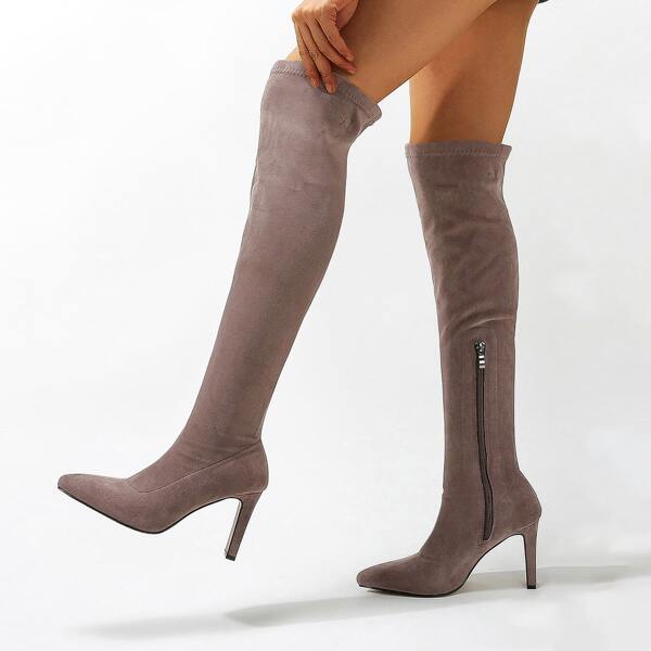 

Minimalist Knee Sock Boots, Khaki