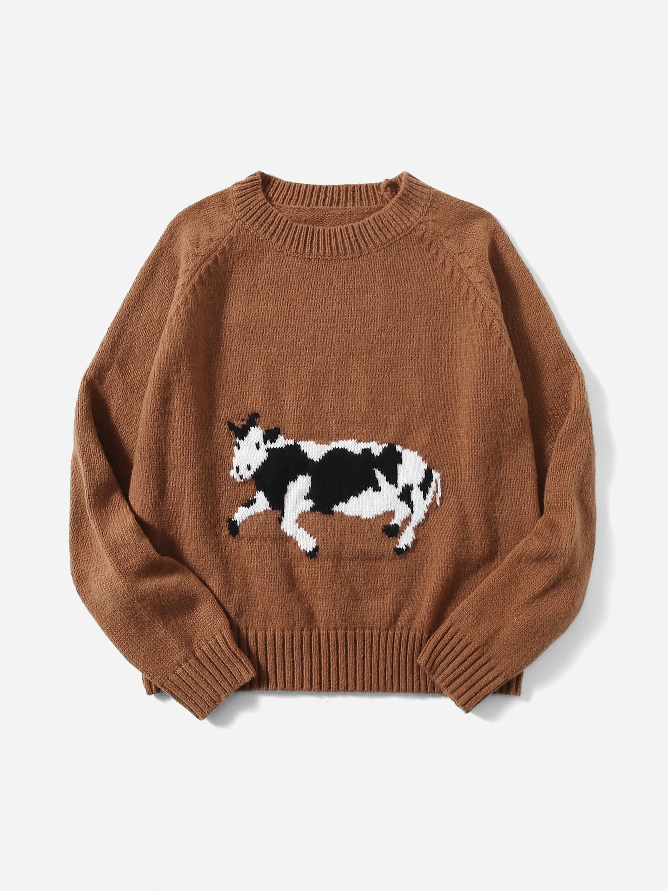 Our Cow Pattern Sweater is such a vibe ROMWE