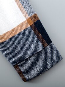 SHEIN Áo bành tô cho trẻ sơ sinh nam Nút Túi Sọc ca rô Giải trí - Nhiều màu - Xem 4