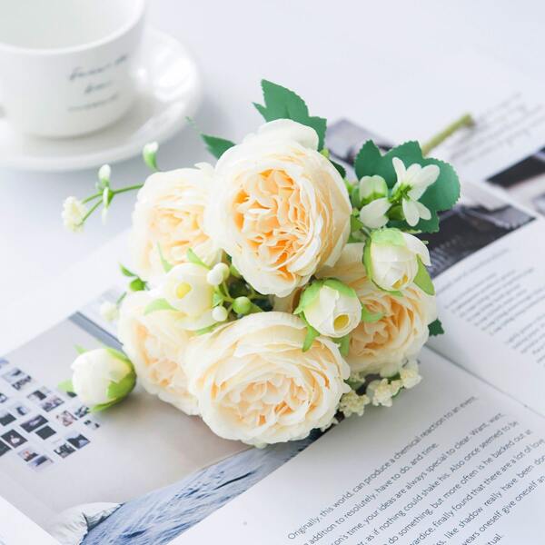 

1pc Artificial Flower Bouquet, Champagne
