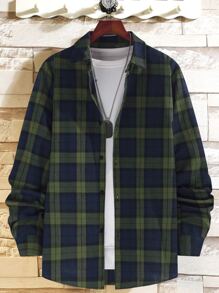 Manfinity Áo sơ mi Nam Nút phía trước Sọc ca rô Sẵn sàng - Nhiều màu - Xem 1