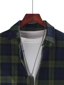 Manfinity Áo sơ mi Nam Nút phía trước Sọc ca rô Sẵn sàng - Nhiều màu - Xem 4