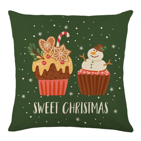 

Christmas Cake Print Outdoor Waterproof Cushion Cover Without Filler, Multicolor