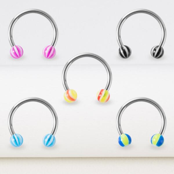 

5pcs Stainless Steel Nose Ring, Multicolor
