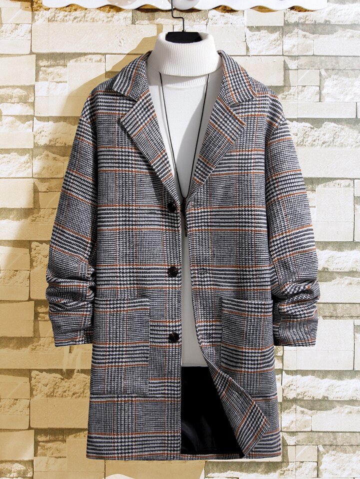 Men's glen plaid overcoat 2025