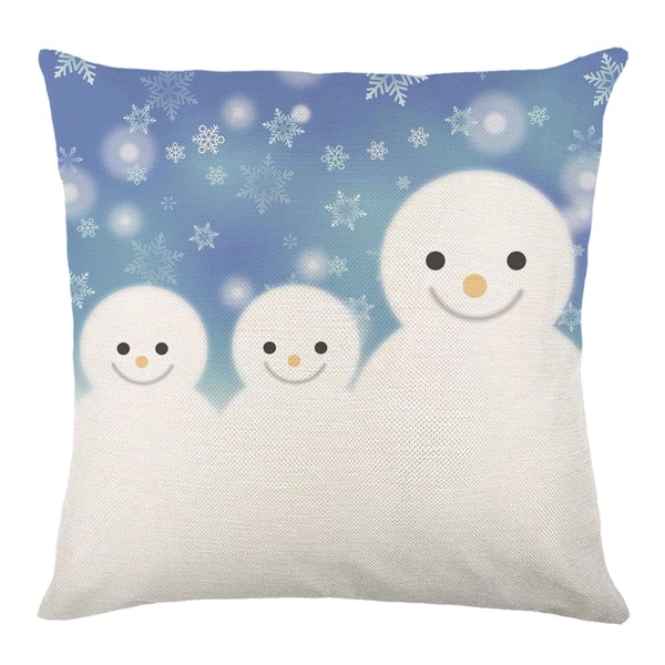 

Christmas Snowman Print Outdoor Waterproof Cushion Cover Without Filler, Multicolor