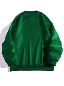 SHEIN EZwear 字母图案立领保暖内衬连帽衫毕业典礼、返校服装、毕业典礼、女士教师服装、返校套头衫秋季服装