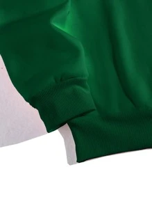 SHEIN EZwear 字母图案立领保暖内衬连帽衫毕业典礼、返校服装、毕业典礼、女士教师服装、返校套头衫秋季服装