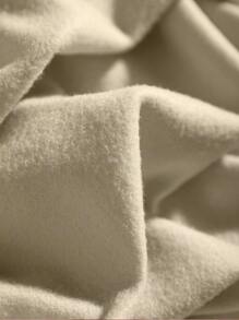 SHEIN EZwear 字母圖案小高領加絨內裏連帽衫 - 米色 - 查看 6