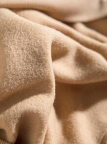 SHEIN EZwear 字母圖案小高領加絨內裏連帽衫